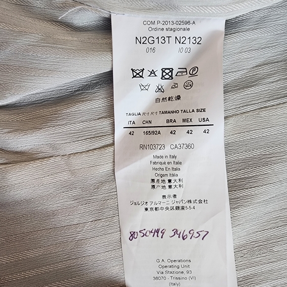 Emporio Armani Size 42 Womens Grey Black White Glen Checkered Blazer - Picture 5 of 11